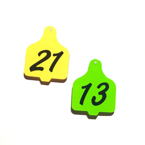 Set of 10 ~ Cow Ear Tag Acrylic Charm Shape for Bracelet Necklace Earrings - CraftChameleon
 - 1