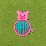 Piggy/Pig with Monogram Shaped Acrylic - CraftChameleon
 - 1