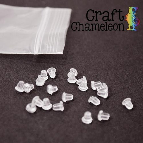Set of 20 ~ Hypo-Allergenic Earring Clear Soft Backs - CraftChameleon