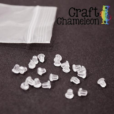 Set of 20 ~ Hypo-Allergenic Earring Clear Soft Backs - CraftChameleon
