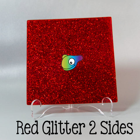 Red Glitter 2 Sided Acrylic Sheets ~ Multiple Sizes