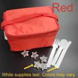 Lunch Bag with Reusable Silverware/ Destash - Red Cooler Bag