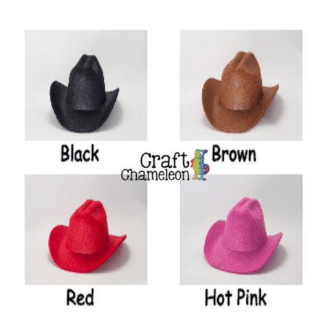 Set of 5 ~ Mini Felt Cowboy Hats - CraftChameleon