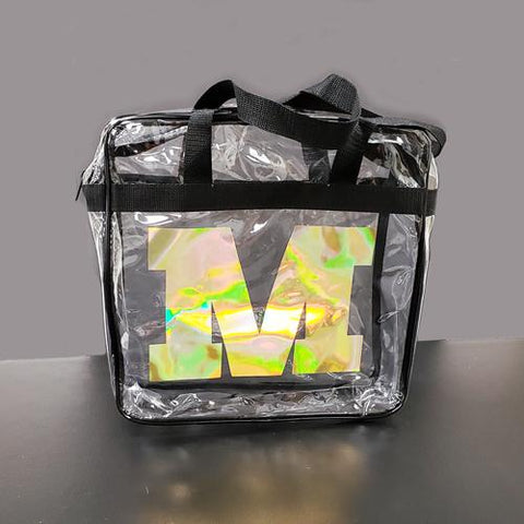 Clear Stadium Concert Blank bag with black trim and handles