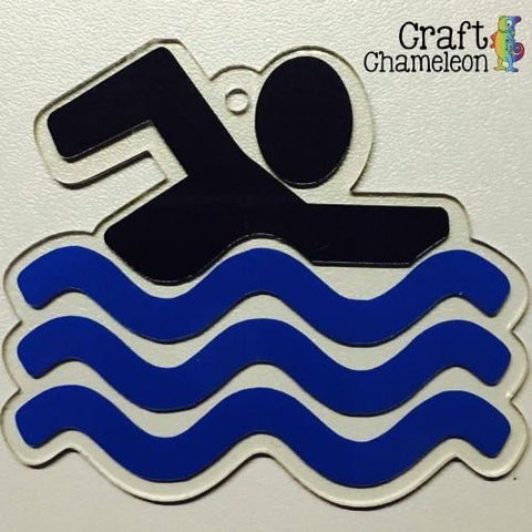 Acrylic Shaped Swimmer Swimming Person - CraftChameleon
 - 1