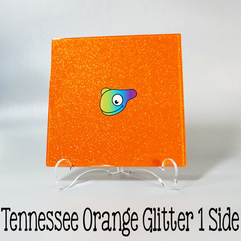 Tennessee Orange Glitter 1 Side Acrylic Sheets ~ Multiple Sizes