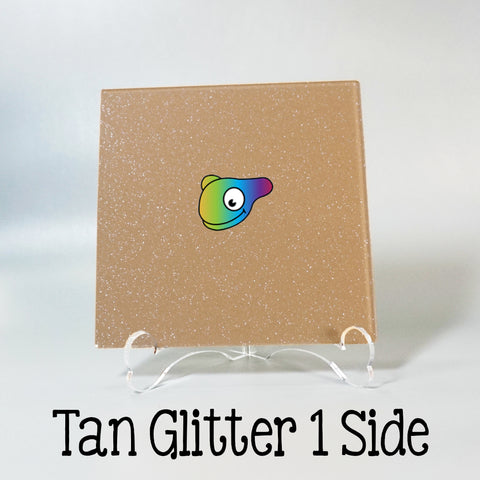 Tan Glitter 1 Side Acrylic Sheets ~ Multiple Sizes
