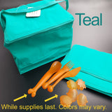 Lunch Bag with Reusable Silverware/ Destash - Teal Cooler Bag