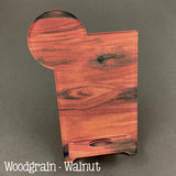 Acrylic Blank Phone Stand with Monogram Space ~ Set of 3 - Woodgrain - Walnut
