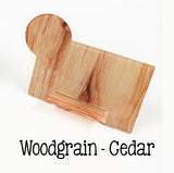 Acrylic Business Card Holder with Monogram Space - Woodgrain - Cedar