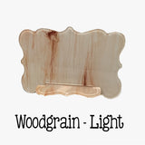 Acrylic Business Card Holder with Monogram Space - Woodgrain - Light