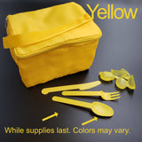 Lunch Bag with Reusable Silverware/ Destash - Yellow Cooler Bag