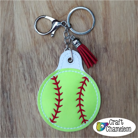 In The Hoop Embroidery Softball/Baseball Key Fob Design Only