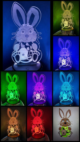 Bunny with Birds Light Base Design by ONE Designs DESIGN ONLY