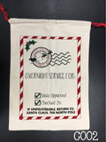 Santa Sacks - Christmas Bags - Ready for you monogram or personalize - Santa C002