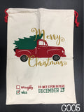 Santa Sacks - Christmas Bags - Ready for you monogram or personalize - Santa C005