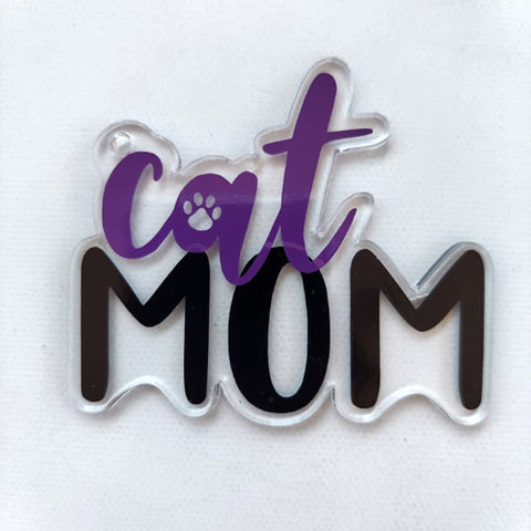 Cat Mom Word Art Shaped Acrylic