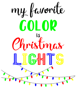 My Favorite Color is Christmas Lights Wordart Design Only