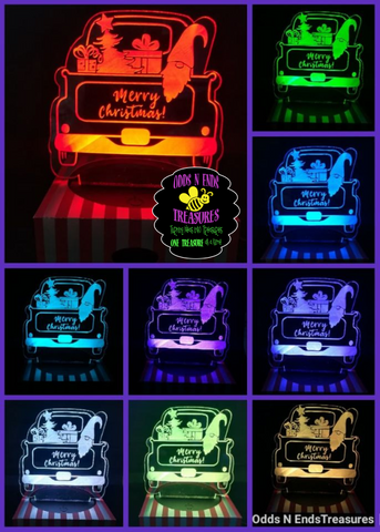 Merry Christmas Old PickUp Light Base Design by ONE Designs DESIGN ONLY