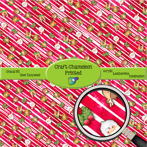 Christmas Wishes Stripes ~ Leon's Pattern ~ Vinyl, Leatherette, HTV, Acrylic, Sublimation