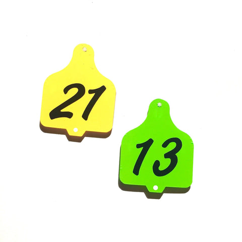 1.5" Acrylic Cow Ear Tag TWO HOLES Shape - CraftChameleon
 - 1