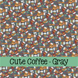 Cute Coffee ~ Leon's Pattern ~ Vinyl, Leatherette, HTV, Acrylic, Sublimation