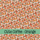 Cute Coffee ~ Leon's Pattern ~ Vinyl, Leatherette, HTV, Acrylic, Sublimation