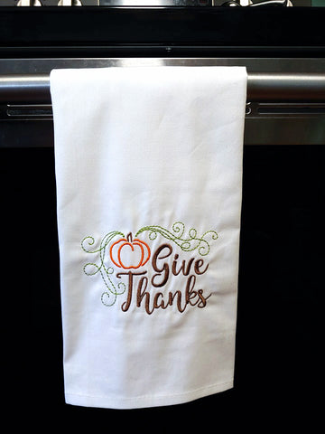 Give Thanks Embroidery Design Only
