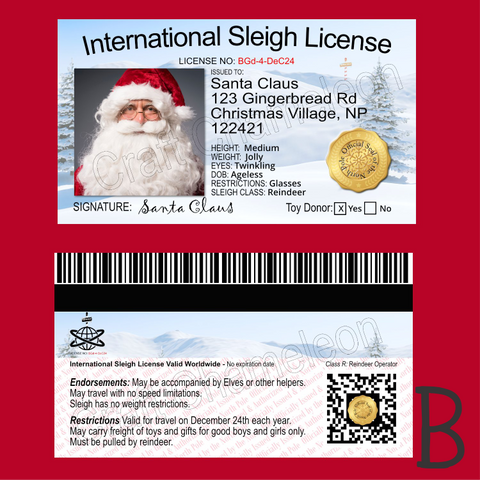 Santa License Sublimation Digital Design