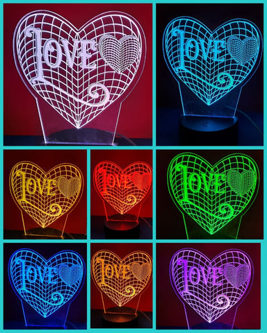 Love 3D Heart Light Base Design by ONE Designs DESIGN ONLY