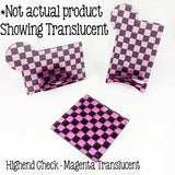 Acrylic Post it Note Pad Holders - High End Checks ~ Magenta Translucent