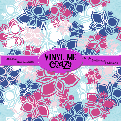 Minty Flowers by VMC ~ Vinyl, Leatherette, HTV, Acrylic, Sublimation