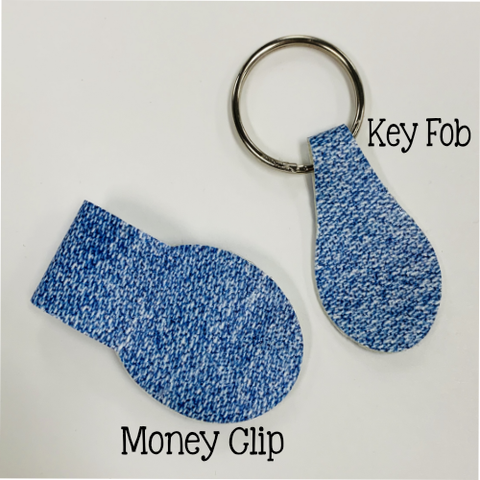 Money Clip or Key Fob Leatherette Digital Design