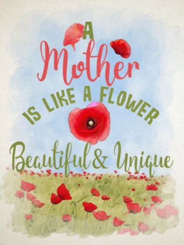 Mother is Like a Flower Garden Flag Sized Sublimation Transfers