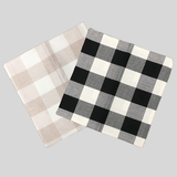Buffalo Plaid Polyester Pillow Covers or Cases - Sold Individually - off-white/tan - off-white/black