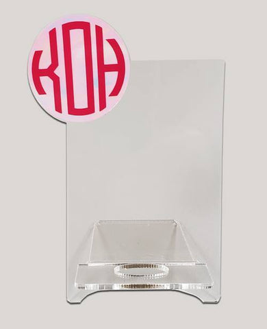 Acrylic Blank Phone Stand with Monogram Space ~ Set of 3 - Clear