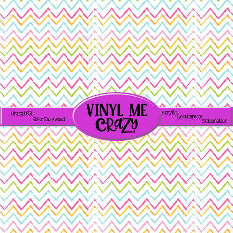 Rainbow Chevron by VMC ~ Vinyl, Leatherette, HTV, Acrylic, Sublimation