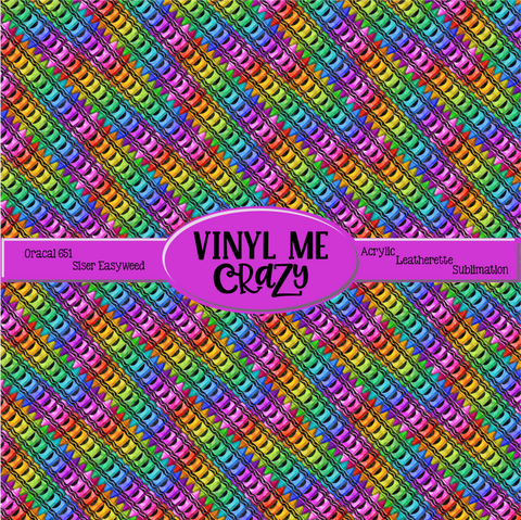 Rainbow Crayons by VMC ~ Vinyl, Leatherette, HTV, Acrylic, Sublimation