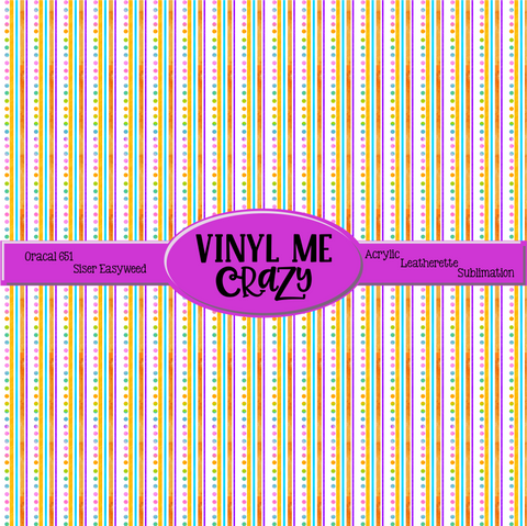 Rainbow Dots by VMC ~ Vinyl, Leatherette, HTV, Acrylic, Sublimation
