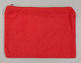 Cotton Canvas Zipper Bags - Red