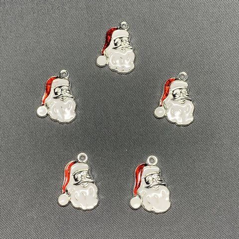 Santa Head Charms with Enamel