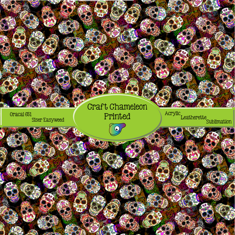 Sugar Skull ~ Leon's Pattern ~ Vinyl, Leatherette, HTV, Acrylic, Sublimation