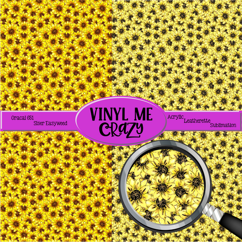 Sunflowers by VMC ~ Vinyl, Leatherette, HTV, Acrylic, Sublimation