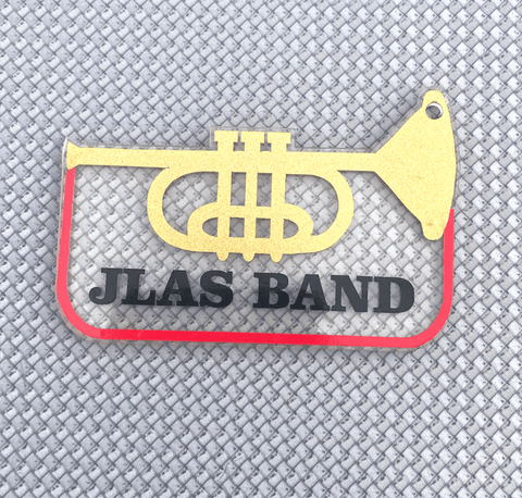 Trumpet with Monogram Area Acrylic Shape - CraftChameleon