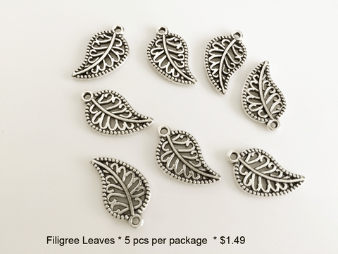 Filagree Leaf Charms - CraftChameleon
