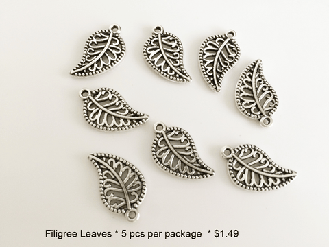 Filagree Leaf Charms - CraftChameleon
