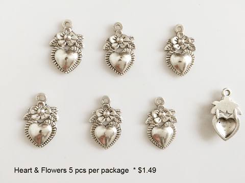 Heart and Flower Charms - CraftChameleon
