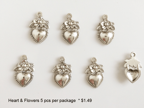 Heart and Flower Charms - CraftChameleon