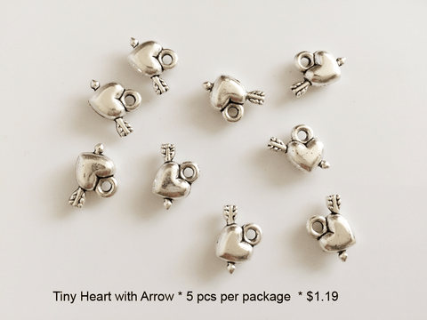 Tiny Heart with Arrow Charms - CraftChameleon
