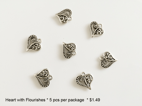 Heart with Flourishes Charms - CraftChameleon